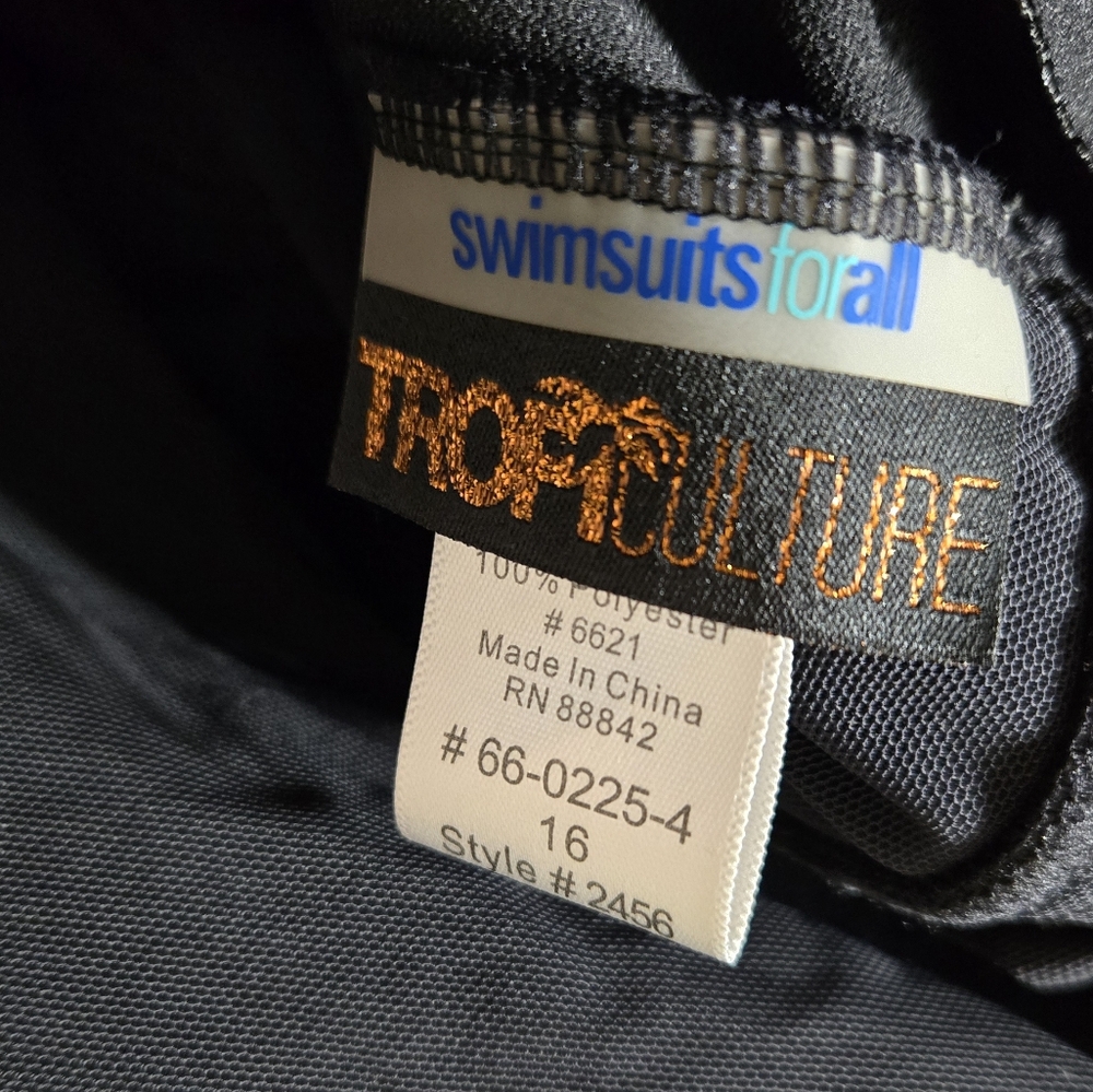 Swimsuits For All Tropiculture Fringe Bandeau One Piece Bathing Suit NWT - Picture 5 of 8